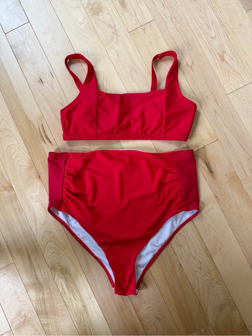 Cupshe Bold Red High-Rise Bikini Set
